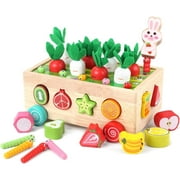 KEYAHAPPY Toddler Toys , Wooden Farm Toys for 1+ Year Old Girls Boys, Educational Learning Toys for 1-2 Year Old,Shapes Sorting &Matching, Preschool Learning Fine Motor Skills Game