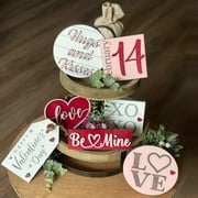 KEYBANG Clearance (Buy 2 get 1 free),Valentines Day Tiered Tray Decor Inspiration Holiday Decoration Inspiration Valentines Day Farmhouses Tiered Tray Decor for Christmas Tree Decoration