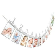 KEYBANG Clearance Christmas Decorations (Buy 2 get 1 free),Kids Birthday Gift Decorations 1-12 Month Photo Banner Monthly Photo Wall for Christmas Home Decor
