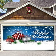 KEYBANG Promotion 5 X 7 Ft Merry Christmas Holiday Banner Garage Door Cover Murals Winter Snowman Santa Outdoor Large Door Cover Decoration Indoor Outdoor for New Year Decoration ,J
