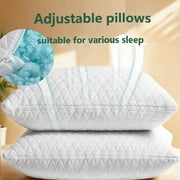 KEYOOHOME Adult Cooling Adjustable Memory Foam Bed Pillows firm , Washable Removable Cover，Queen Size 2 Pack