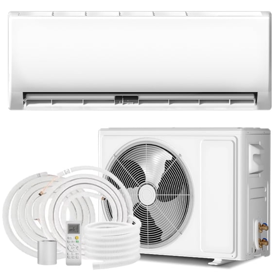KEYTEK 12000 BTU Mini Split Air Conditioner with Heat Pump, 19 SEER2 230V, Wall Mounted AC Unit, 1 Ton, Cooling up to 750 Sq. Ft, Remote Control