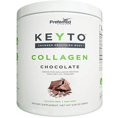 KEYTO Keto Collagen Protein Powder with MCT Oil Powder – Perfect for Low-Carb Diet Chocolate 12.91OZ
