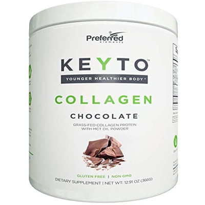 KEYTO Keto Collagen Protein Powder with MCT Oil Powder  Perfect for Low-Carb Diet Chocolate 12.91OZ