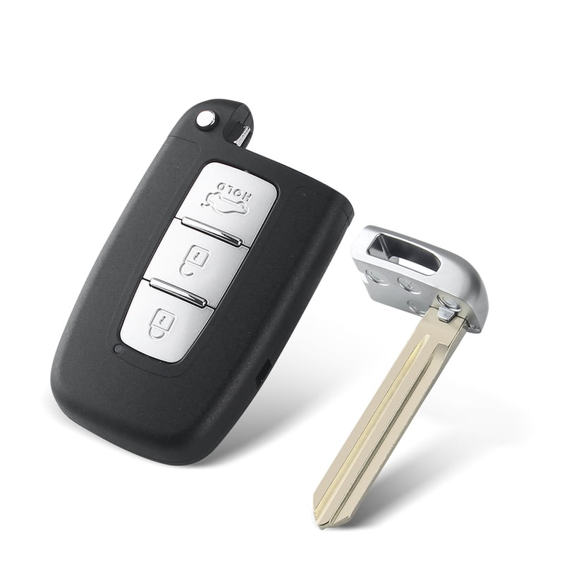 4-Button Smart Key Fob Shell Case For Hyundai IX35 Elantra Sonata Tucson – Brown, No Programming Needed