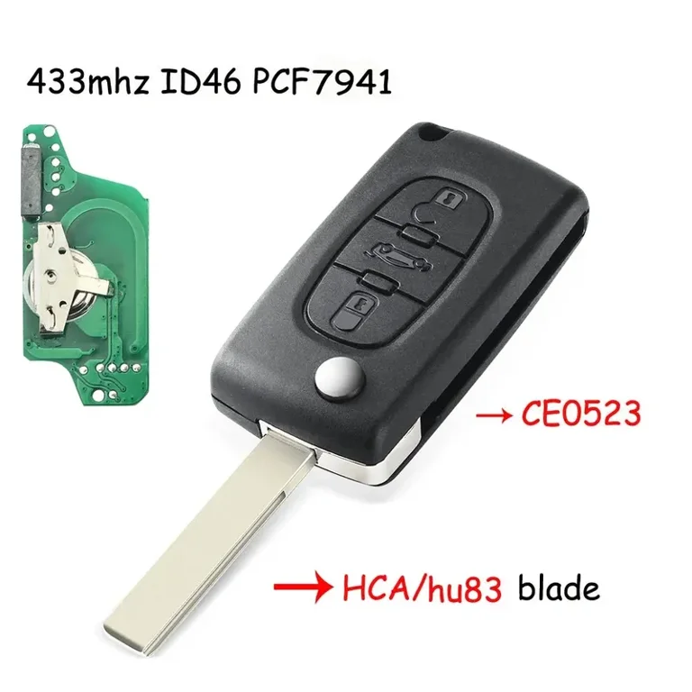 Remote Key Shell Case For Peugeot 107 207 307 408 Citroen C1 C2 C3 C4 C5 2 Button Micro Switch Car Key Fob Cover Replace Parts 60e6b1ba65f6f8afda325bca