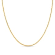 14K Gold Plated Sterling Silver Cuban Curb Chain 1.8mm Women's or Men's Necklace, Made in Italy, Curb Link 24" Necklace