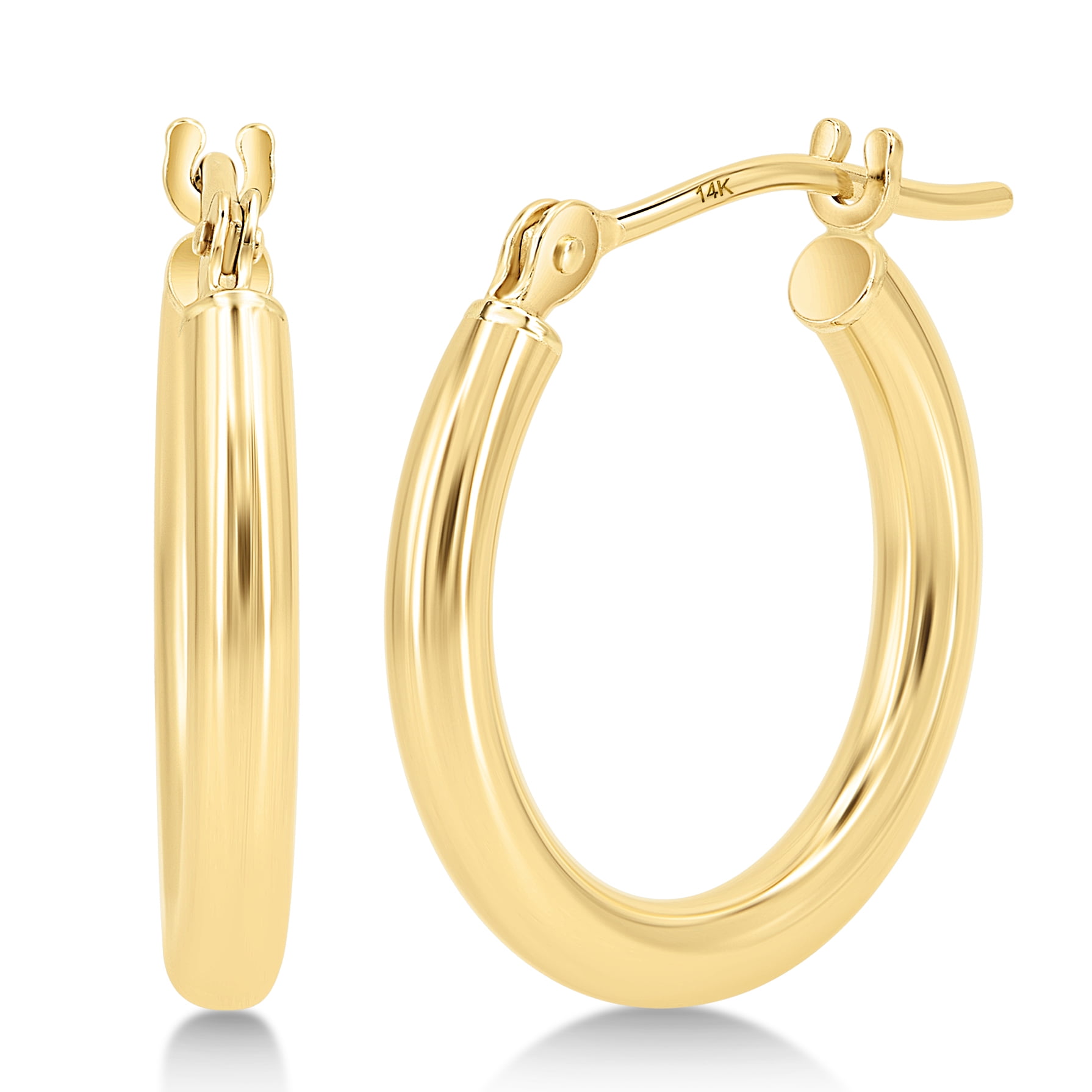 14K Yellow Gold Lightweight 20mm x 2mm Hoop Earrings 14K Yellow Gold Lightweight 20mm x 2mm Hoop Earrings
