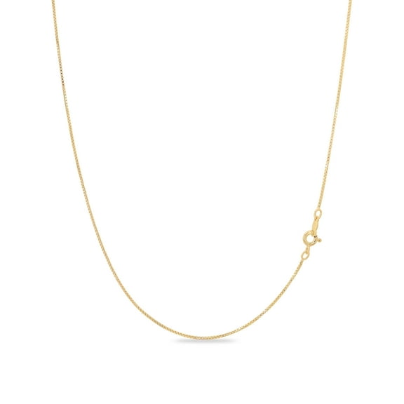 Kezef 18K Gold Plated Sterling Silver Necklace - 1mm Box Chain - Hypoallergenic and Tarnish Resistant - Classic Design and Comfortable Fit - 15"