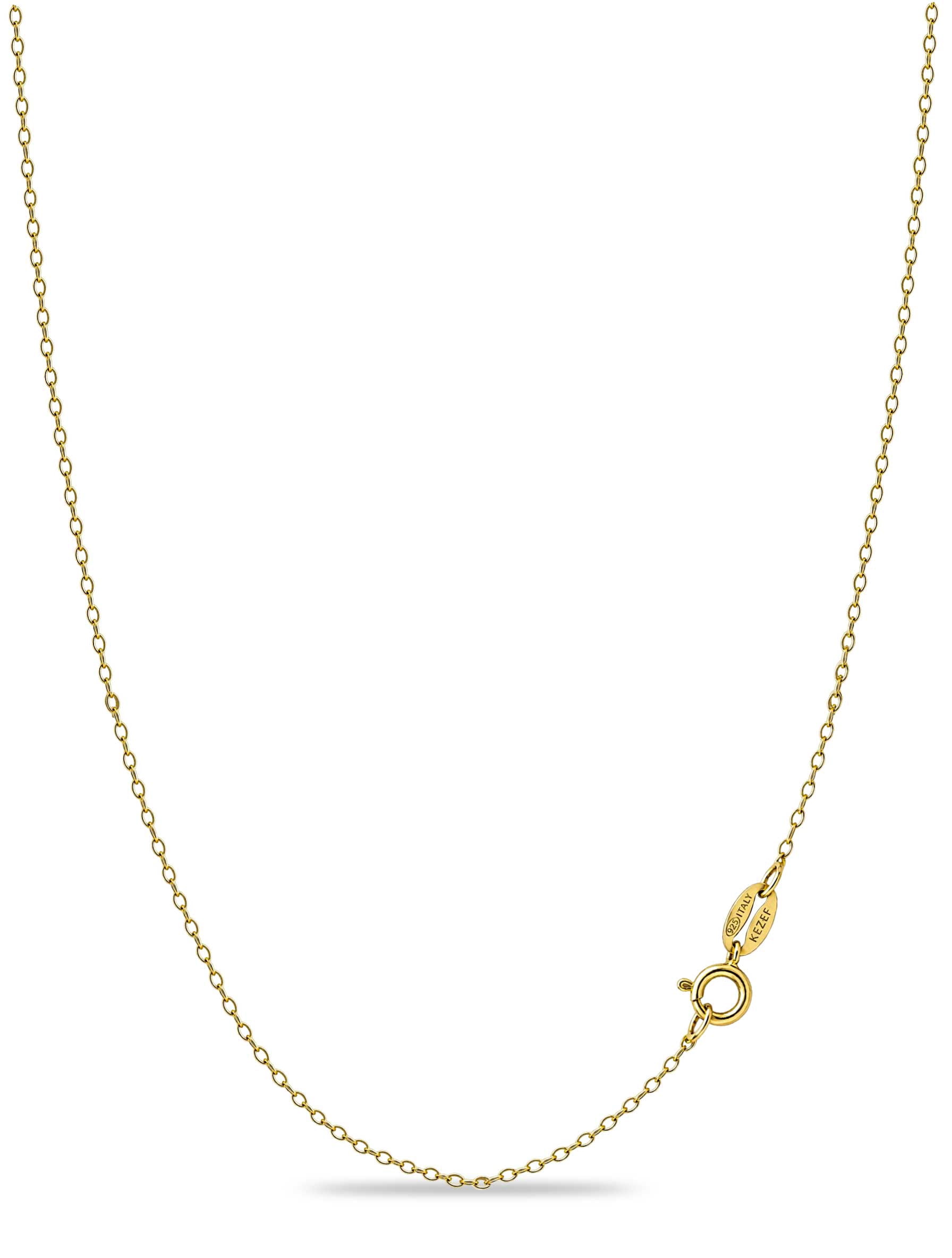 Gold Chain Necklace for Women, 18K Gold-Plated Sterling Silver, 1mm Cable Chain, 24 Inch, Spring-Ring Clasp, Made in Italy