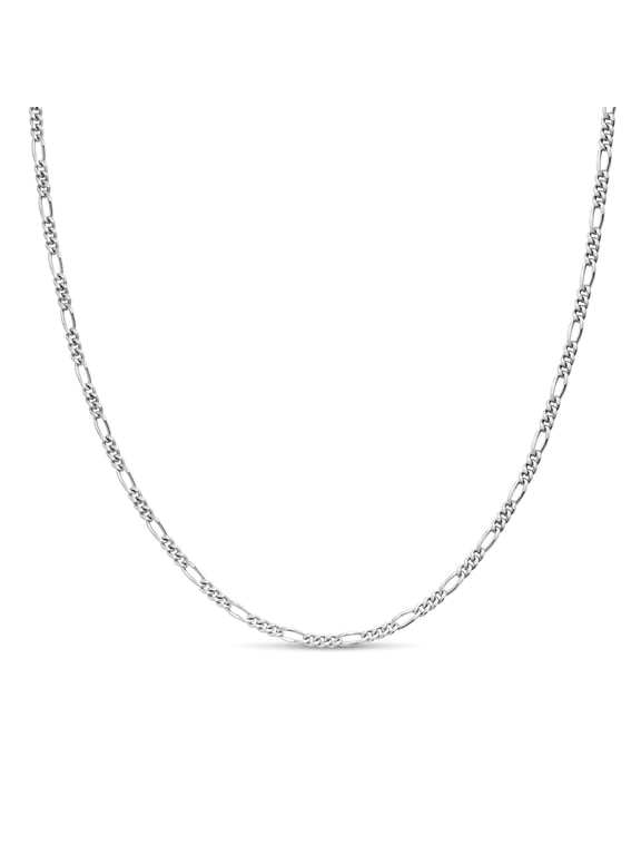Unisex Curb Chain Necklace, 18K Gold-Plated 925 Sterling Silver, 2 mm, 18 inches