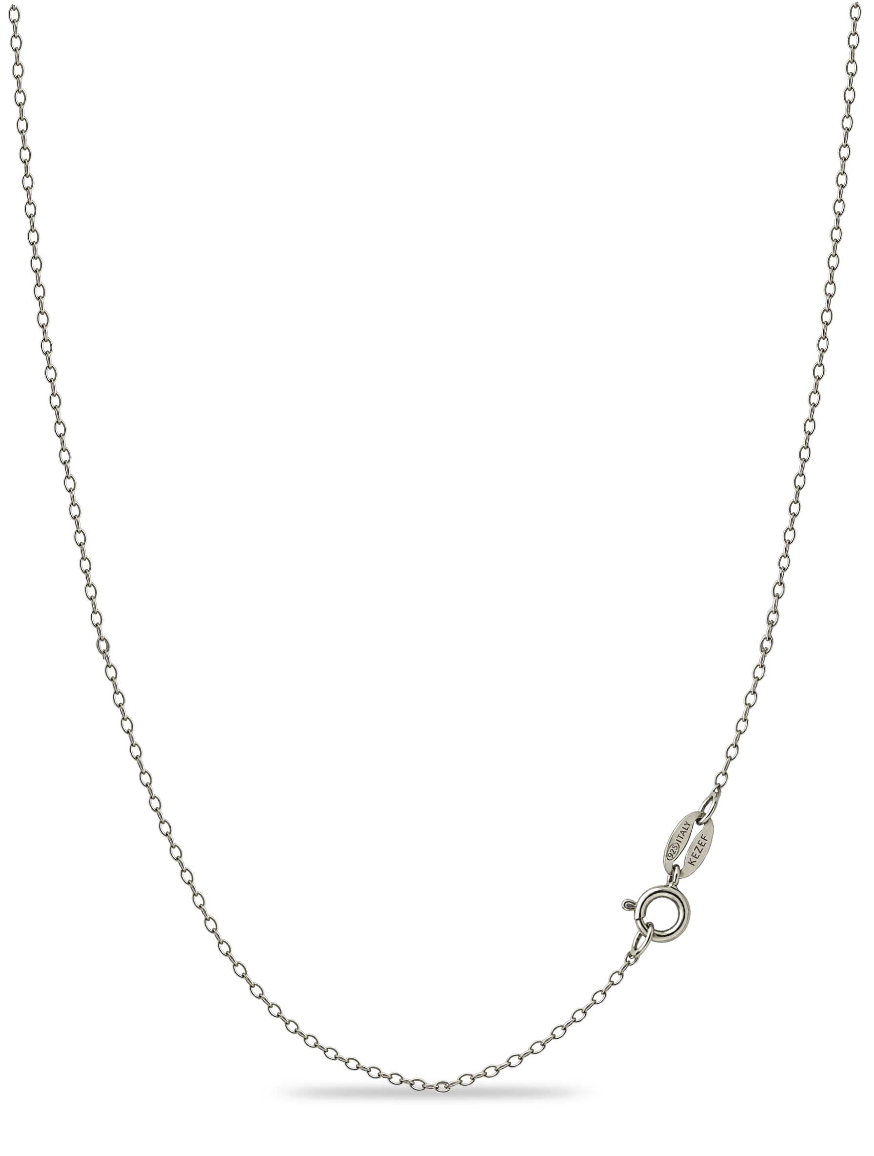 Silver Chain Necklace for Women, 925 Sterling Silver 1mm Cable Chain, 20 Inch, Spring-Ring Clasp, Made in Italy