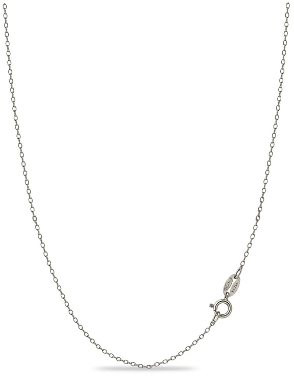 Silver Chain Necklace for Women, 925 Sterling Silver 1mm Cable Chain, 20 Inch, Spring-Ring Clasp, Made in Italy