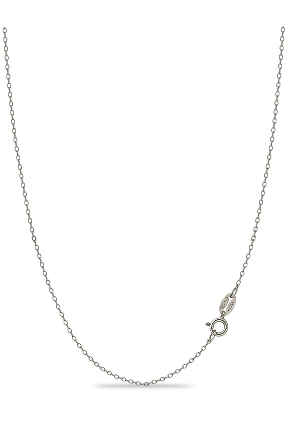 Silver Chain Necklace for Women, 925 Sterling Silver 1mm Cable Chain, 20 Inch, Spring-Ring Clasp, Made in Italy
