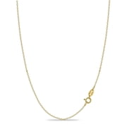 Rose Gold Chain Necklace for Women, Rose Gold-Plated Sterling Silver, 1mm Cable Chain, 17 Inch, Spring-Ring Clasp, Made in Italy