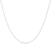KEZEF Creations Cable Chain Necklace Sterling Silver Italian 1.3mm Rhodium Plated Nickel Free 14 inch