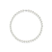 KEZEF Faux Pearl Necklace Cream White Simulated Pearls Necklace for Women 18" - Pearl Necklace for Men - Pearl Size: 10mm Pearls