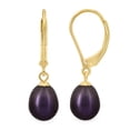 thumbnail image 1 of Kezef 14K Gold Plated Sterling Silver Pearl Drop Earrings for Women – Peacock Cultured Pearl Leverback – Hypoallergenic June Birthstone Jewelry, 1 of 7