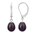 thumbnail image 1 of Kezef 14K White Gold Plated Sterling Silver Pearl Drop Earrings for Women – Peacock Cultured Pearl Leverback – Hypoallergenic June Birthstone Jewelry, 1 of 7