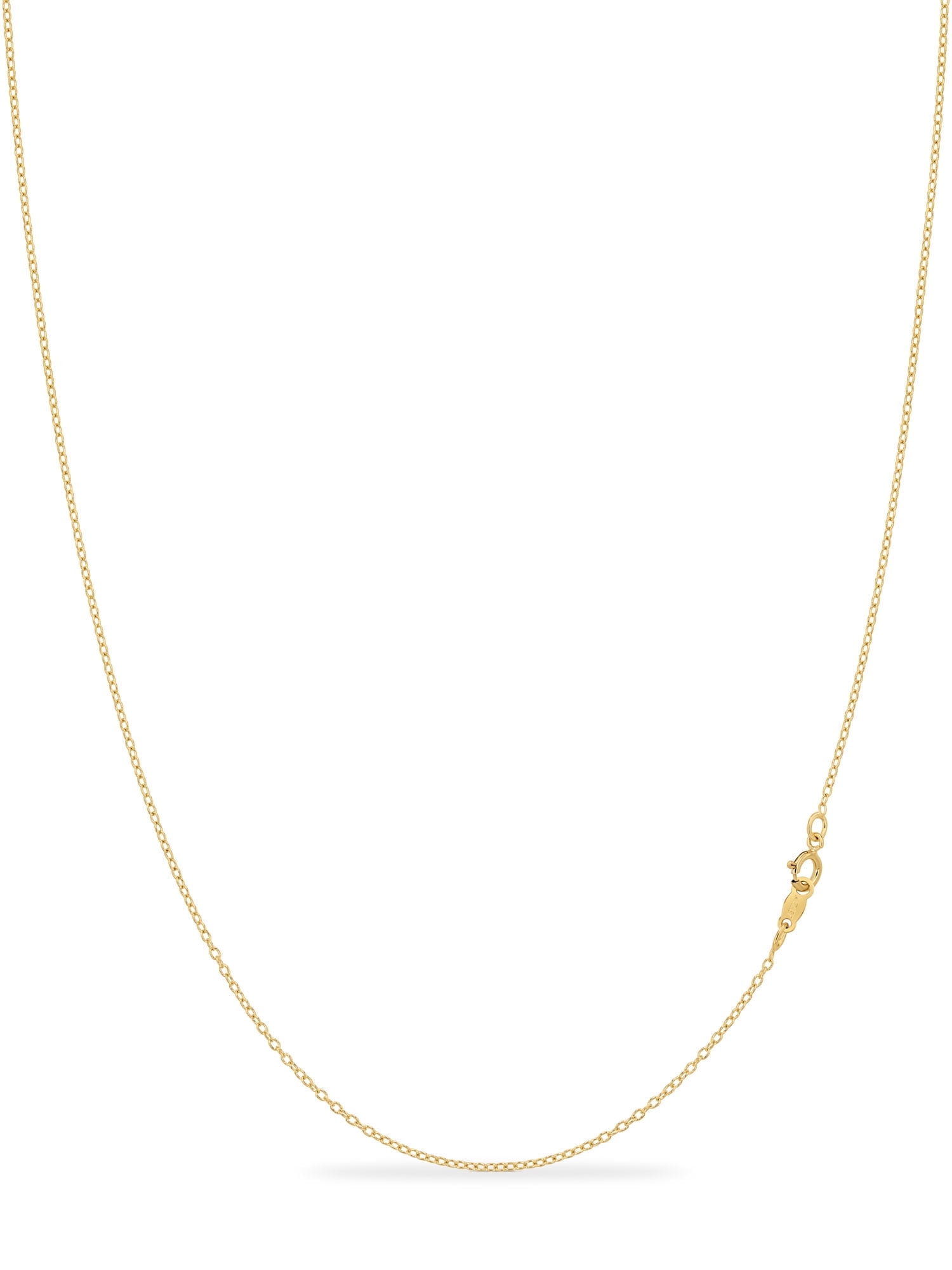 Kezef Gold Chain Necklace for Women, 18K Gold-Plated Sterling Silver, 1mm Cable Chain, 14 Inch, Spring-Ring Clasp, Made in Italy