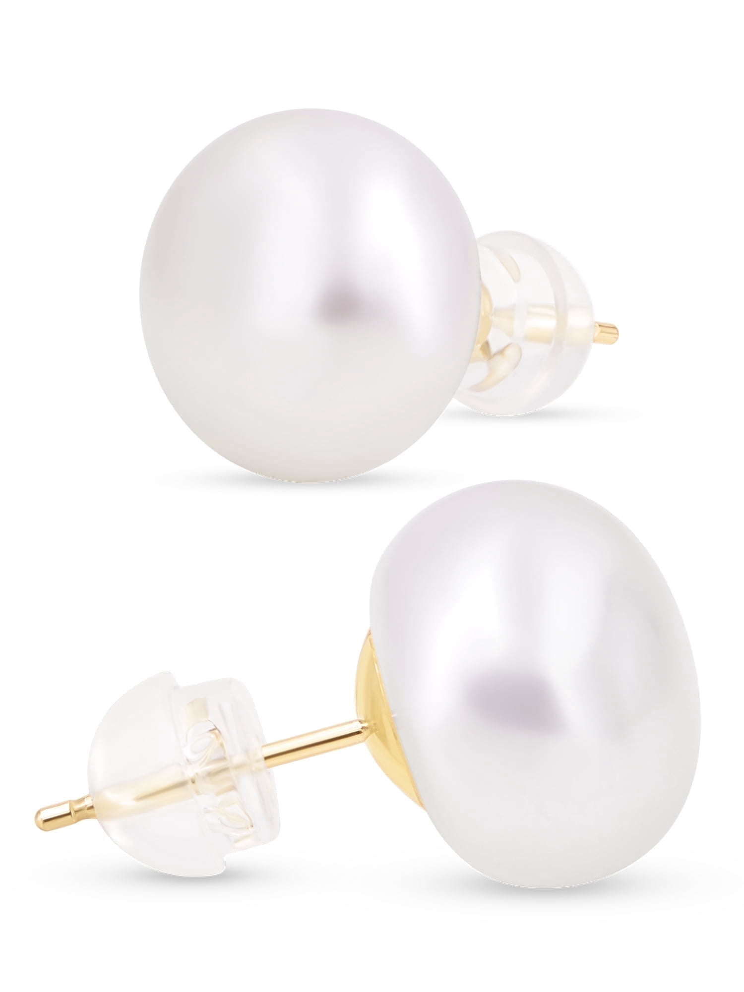 Kezef 10.5-11mm Pearl Stud Earrings in 14K Gold-Plated for Women