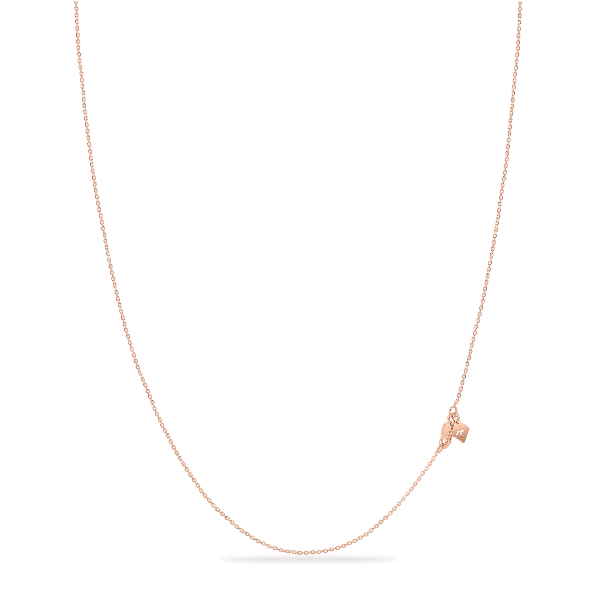 Kezef Rose Gold Plated 925 Sterling Silver Cable Chain Necklace for Women 18 inch
