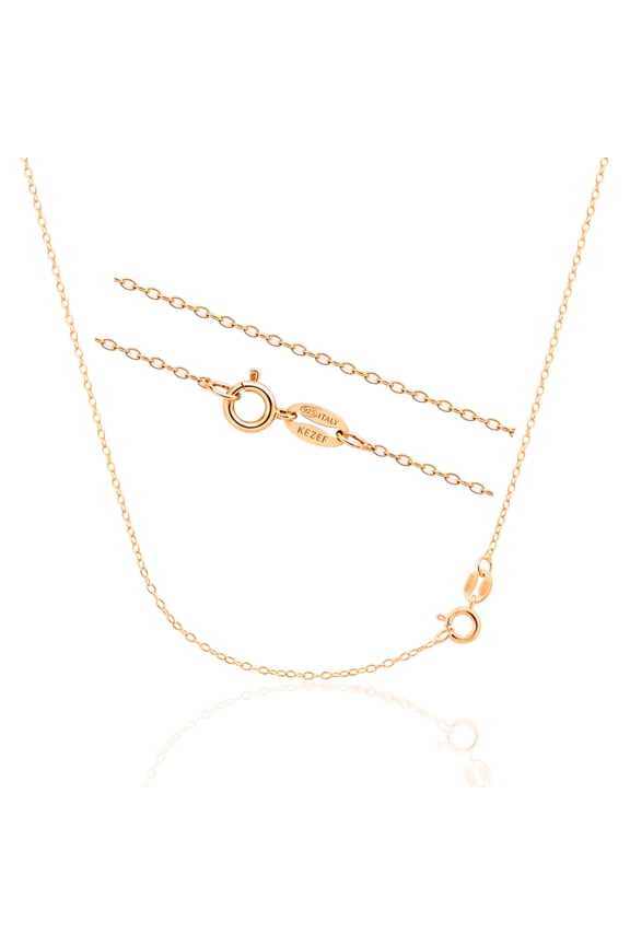 Silver Chain Necklace for Women, 925 Sterling Silver 1mm Cable Chain, 15 Inch, Spring-Ring Clasp, Made in Italy