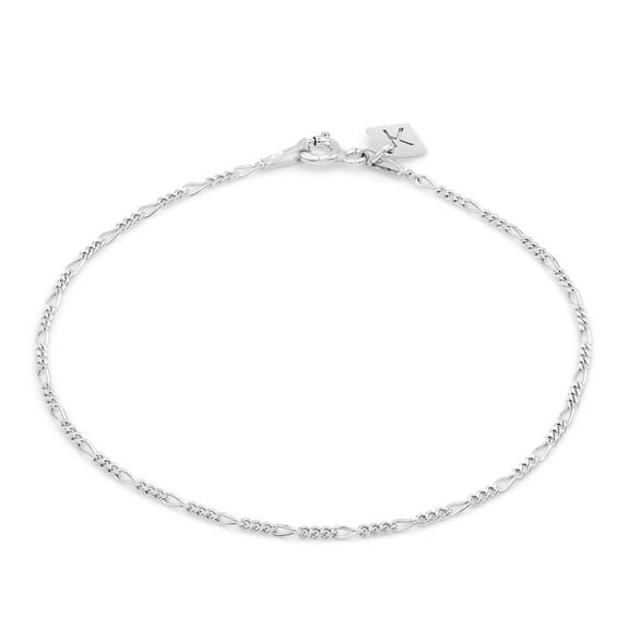 Kezef Sterling Silver 1.5mm Figaro Chain Bracelet - Solid Bracelet Chain 9 inches - Italian 925 Sterling Silver Jewelry Bracelets - Sterling Silver Chains for Men Women