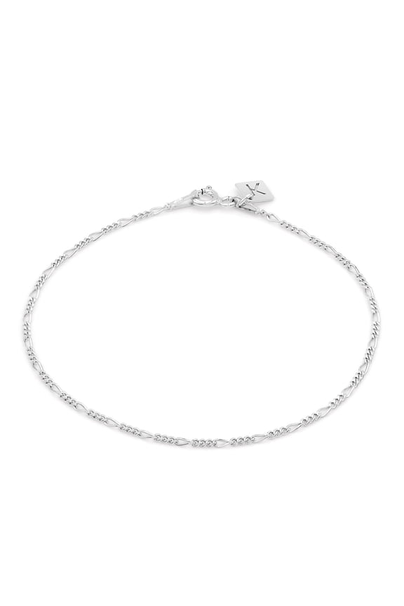 Sterling Silver 1.5mm Figaro Chain Bracelet - Solid Bracelet Chain 9 inches - Italian 925 Sterling Silver Jewelry Bracelets - Sterling Silver Chains for Men Women