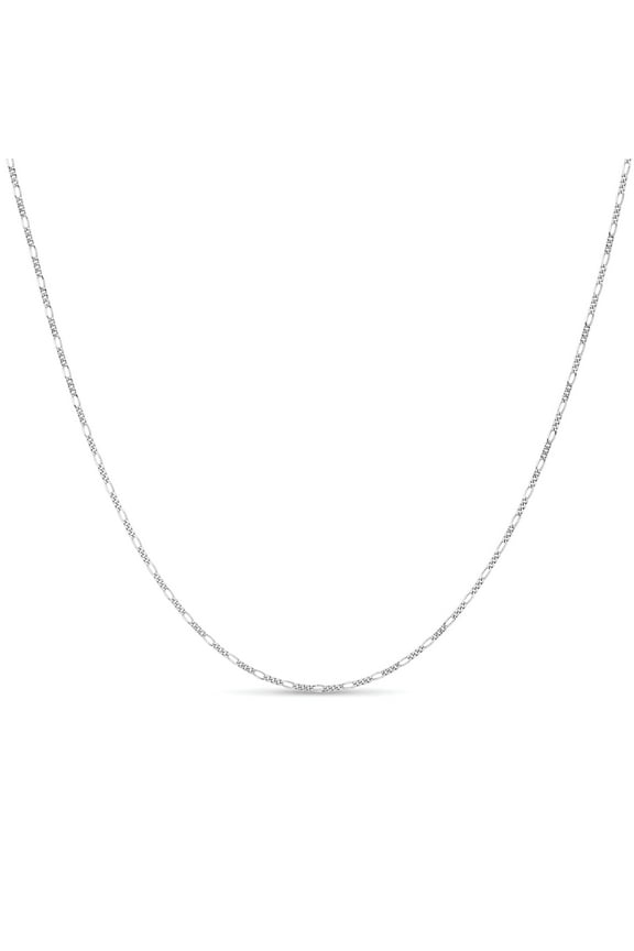 Sterling Silver 1.5mm Figaro Chain Necklace - Solid Necklace Chain 20 inches - Italian 925 Sterling Silver Jewelry Necklaces - Sterling Silver Chains for Men Women