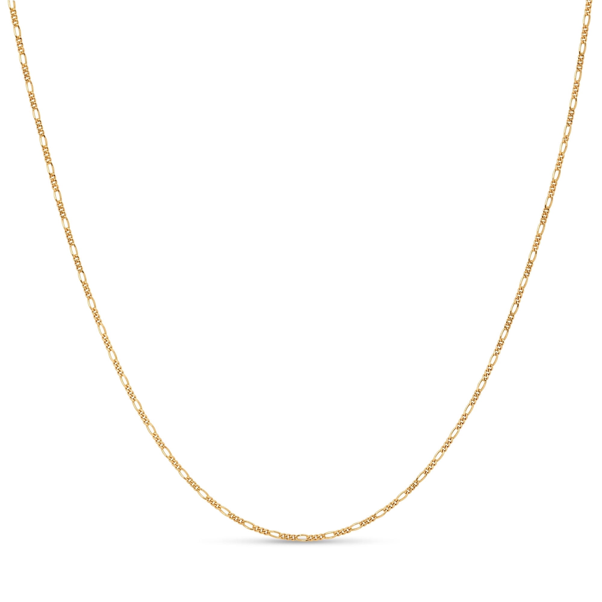 Kezef 1.5mm Sterling Silver Figaro Chain Necklace 30 Inch – Italian Gold Plated Jewelry
