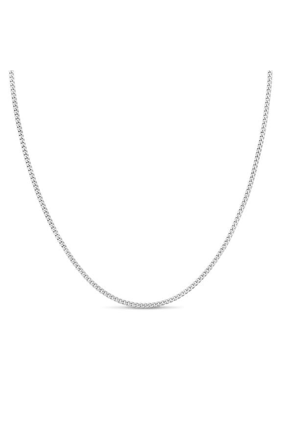 Sterling Silver Cuban Curb Chain 1.8mm Women's or Men's Necklace, Made in Italy, Curb Link 11" Anklet