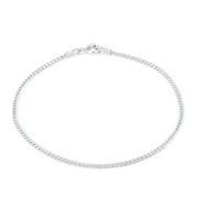 KEZEF Sterling Silver Cuban Curb Chain 1.8mm Women's or Men's Necklace, Made in Italy, Curb Link 8" Bracelet