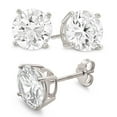 thumbnail image 1 of Kezef 3mm CZ Stud Earrings – 0.20 Ct tw, Rhodium-Plated 925 Sterling Silver, Round Cubic Zirconia Earrings, Hypoallergenic for Women, 1 of 9