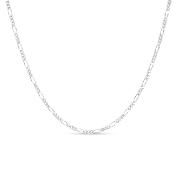 Kezef Sterling Silver Figaro Chain Necklace for Men or Women Hypoallegenic Made in Italy 16" - 32" Length