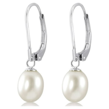 Sterling Silver Freshwater Cultured Pearl Dangle Earrings - Walmart.com