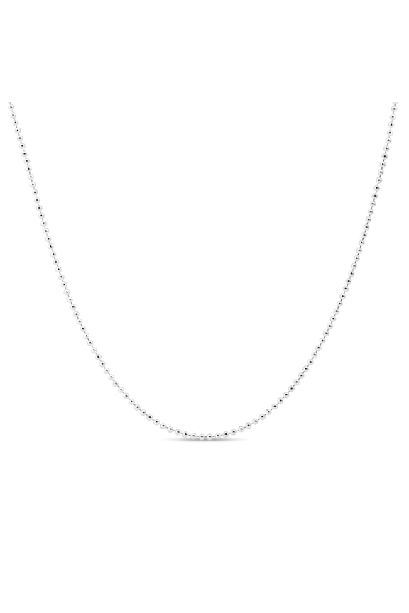 Sterling Silver Womens Ball Bead Chain Bracelet 1.2mm – Made in Italy, No Tarnish, Perfect for Pendants or Dog Tags – 7" Ball Bead Bracelet for Women & Men