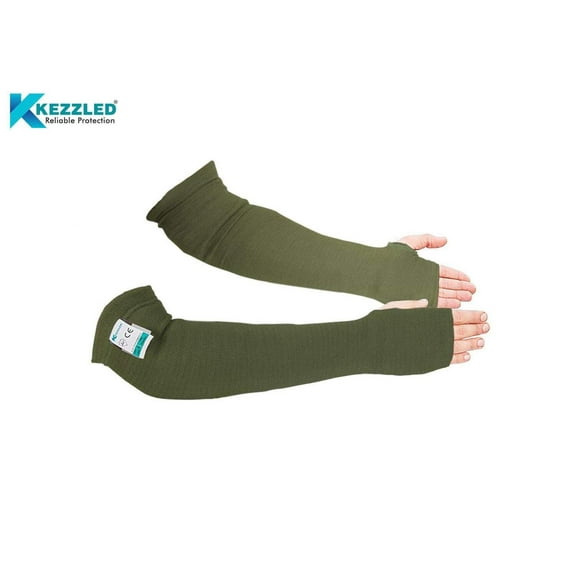 KEZZLED Kevlar Sleeves for Men and Women  4 Way Protection Long Arm Sleeve with Thumb Hole - Best for Welding, Gardening, Anti-Bite, Heat and Cut Resistant