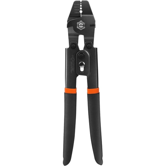 KF CPTEC 2-in-1 Wire Rope Crimper and Cable Cutter, Heavy Duty Ferrule Swaging Tool for Fishing Line and Aluminum Sleeves, up to 2.2mm