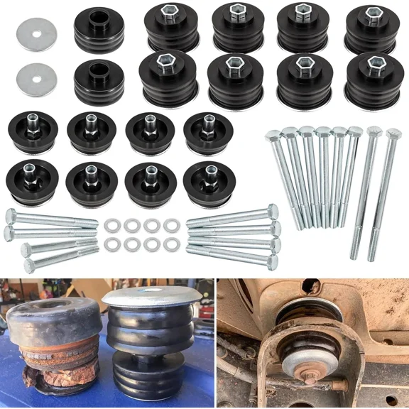 KF04060BK Polyurethane Cab Body Mount Bushing Kit Compatible with 2008-2016 Ford F250 F350 Super Duty 2WD 4WD