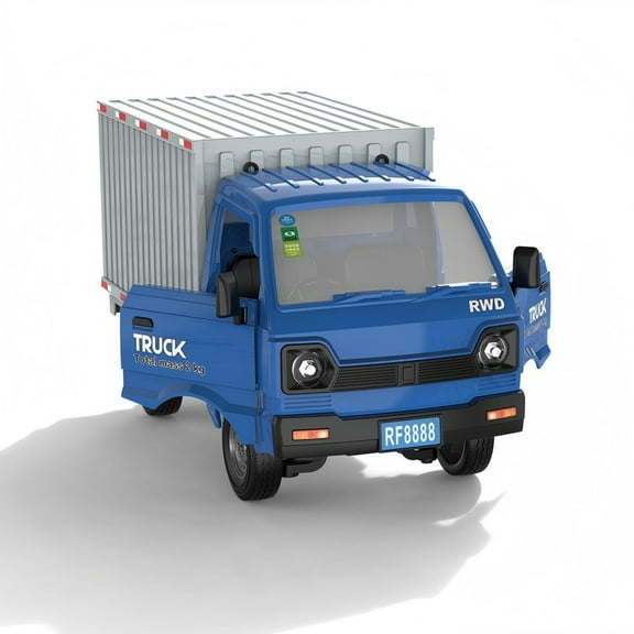 KF21 2.4G 1:16 Scale Remote Control Car with Simulated Lighting Manual Door Opening RC Truck with Cool Light Spray