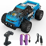 KF24 120 RC Car for Kids Boys,2.4GHZ Remote Control,2WD High-Speed Monster Truck Racing Cars with Lights,Gifts for Birthday,2 Batteries