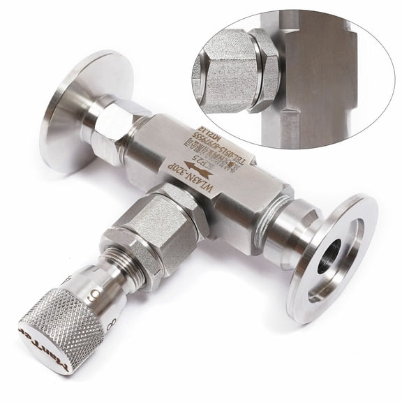 KF25 High Vacuum Metering Valve Bellows Sealed Tube Fittings 304 Stainless Steel