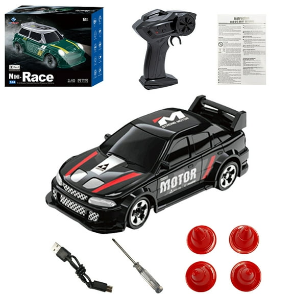 KF33 1:64 Scale Mini RC Drifft Car with Roadblock, 4WD 2.4GHZ RC Racing Car, Desktop Drift Vechicle for Adults