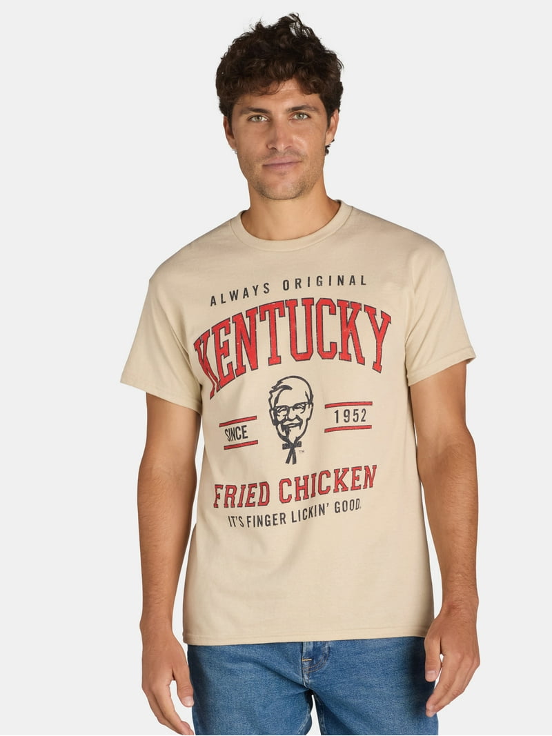 KFC Logo Collegiate Men's Graphic Tee with Short Sleeves, Sizes S