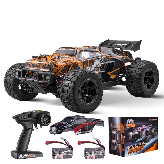 KFFKFF 1:10 Scale Remote Control Car, 4WD Off-Road RC Truck with Adjustable Speed & 45 Wheelie, 50 km/h High-Speed Racing Toy for Kids 8+, All-Terrain Design with IPX4 Protection