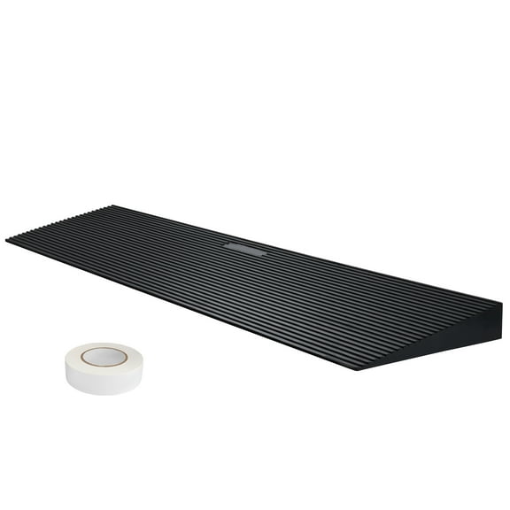 KFFKFF 1.2" Elevated Adjustable Threshold Ramp for Cleaning Robots, 35.4" Broad Organic Rubber Ramp for Wheelchairs, Anti-Skid Firm Rubber Ramp with Two-Sided Adhesive for Entrances, Driveways