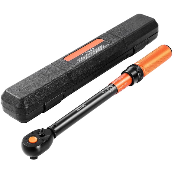 KFFKFF 1/2 Inch Drive Click Torque Wrench, 10-170 lbf-ft/13.6-230.5 N.m, Dual-Direction Tool with Dual Range Scales, 72-Tooth Design, 3% Accuracy,Includes Carrying Case,Ideal for Vehicle Maintenance