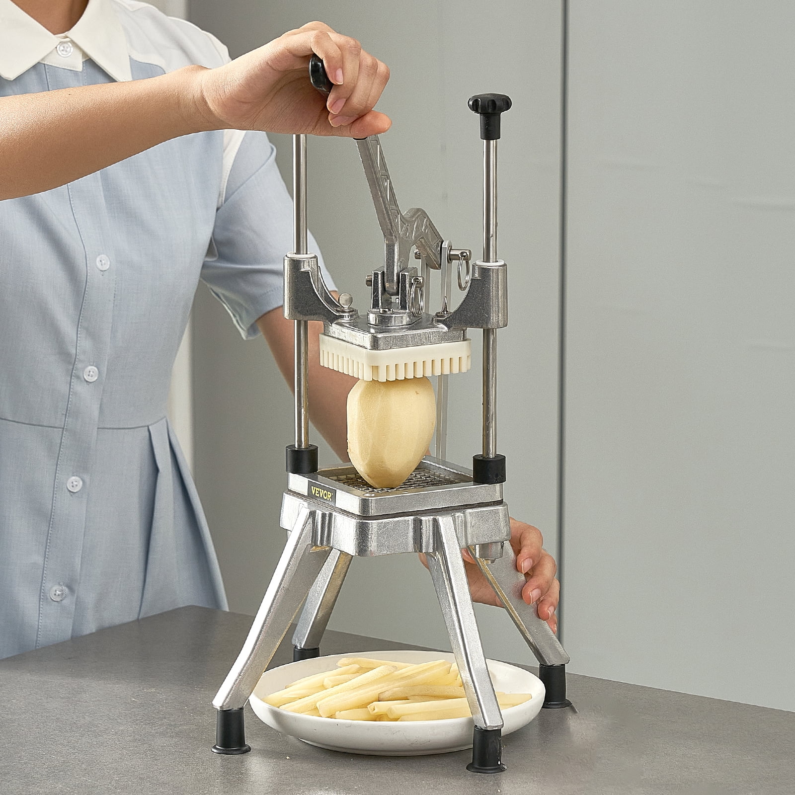 KFFKFF 1/4'' Vegetable Dicer Commercial Fruit Slicer Chopper French Fry Cutter