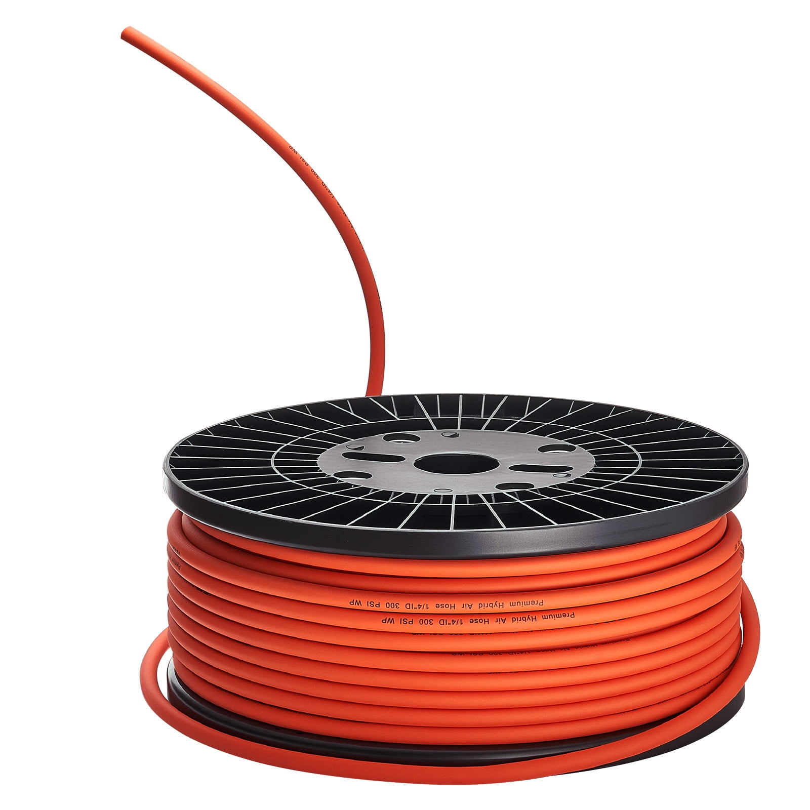 KFFKFF 1/4" x 250ft Hybrid Air Hose, Durable and Flexible Pneumatic Hose, Lightweight and Kink-Resistant Design for Automotive, Home, and Construction Use, 300 PSI, All-Weather Performance, Orange